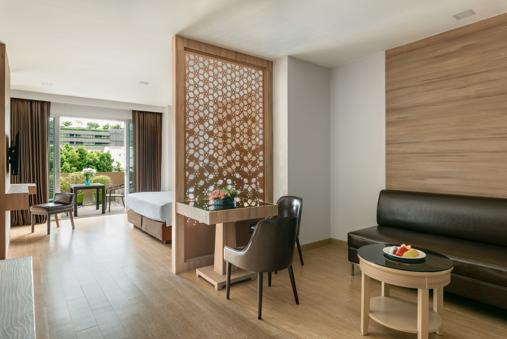 201907 Adelphi Grande Sukhumvit Hotel - Room 402 Living Area and Bedroom.jpg